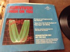 1984 SURVIVOR Vinyl Record “High On You” VITAL SIGNS Everlasting ROCK 45 RPM
