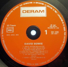 David Bowie – David Bowie 1981 LP, Album, RE Deram 291029 Very Good Plus (VG+)