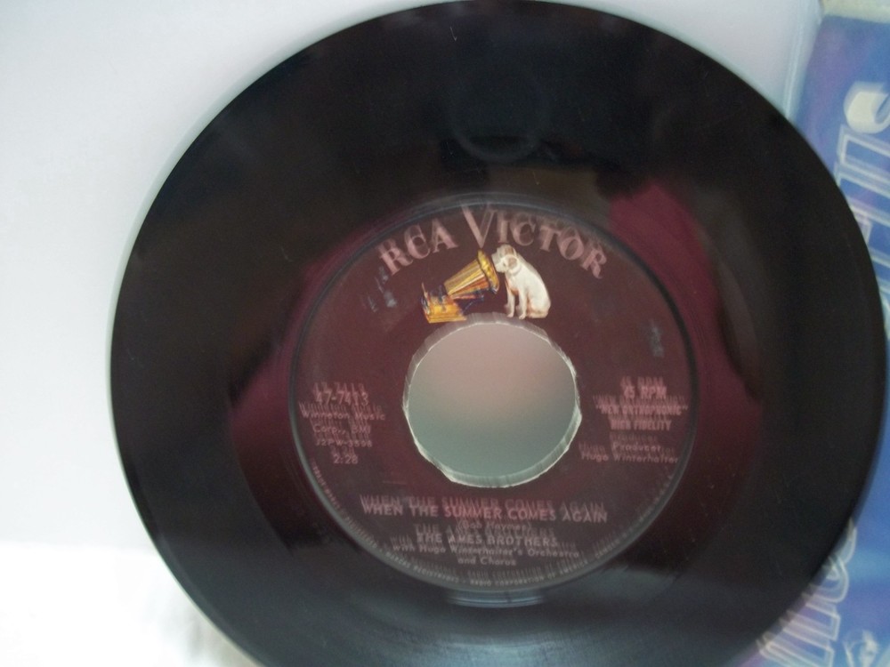 Ames Brothers 45 RPM Vinyl When The Summer Comes Again Red River Rose RCA Victor