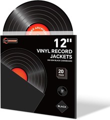 Thick Black Cardboard 12-Inch Record Jackets – 20PCS for Vinyl Preservation