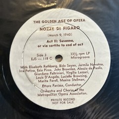 NOZZE DI FIGARO 1940 EJS 118 3 LP GOLDEN AGE OF OPERA PRIVATE RARE#63