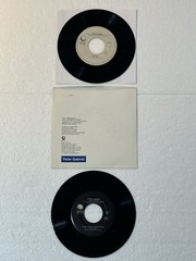 Two Peter Gabriel Geffen 45 RPM 7” Singles Shock the Monkey and Sledgehammer