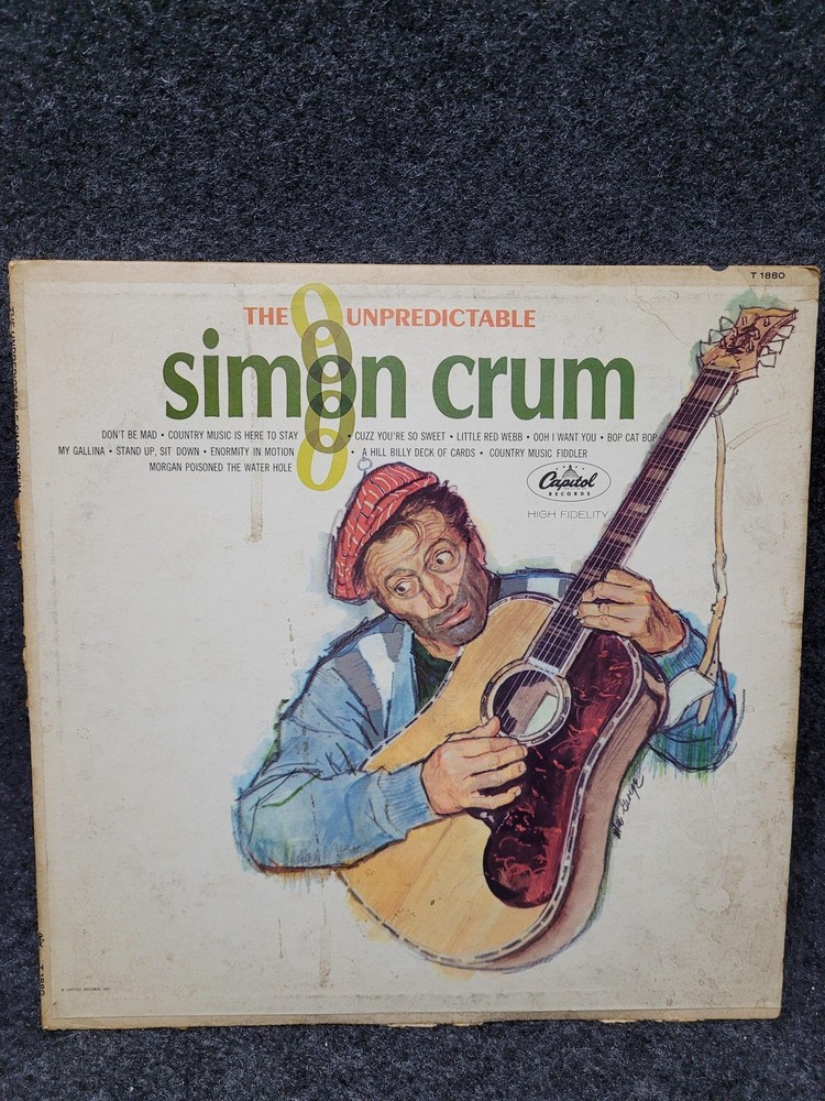 Vintage Simon Crum Vinyl LP The Unpredictable Country Comedy Capitol T1880 1950s