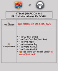 &TEAM [MARK ON ME] KR 2nd Mini Album SOLO Ver/CD-R+5 Post Card+Tag+2 Photo Card