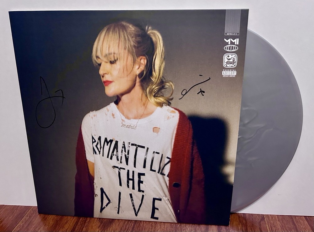 METRIC SIGNED ROMANTICIZE THE DIVE LP VINYL 4/22/26 ROUGH TRADE NYC +PHOTO