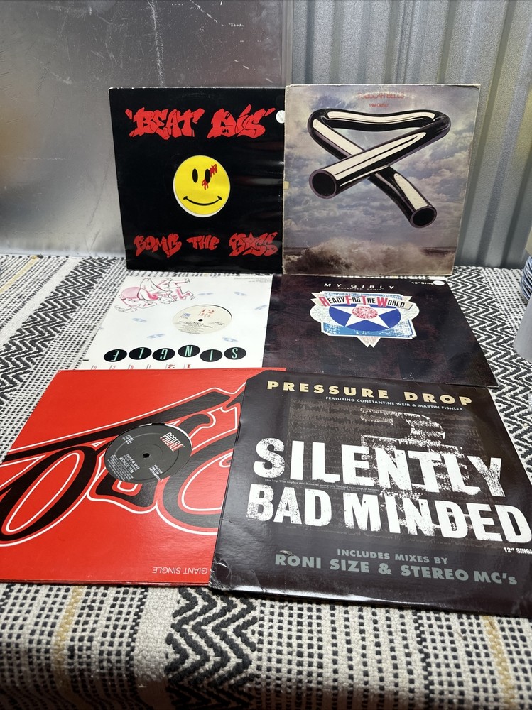 1980s 1990s Dance Club Hip Hop Singles Vinyl Lot (6) Stacey Q Oldfield Bomb Bass