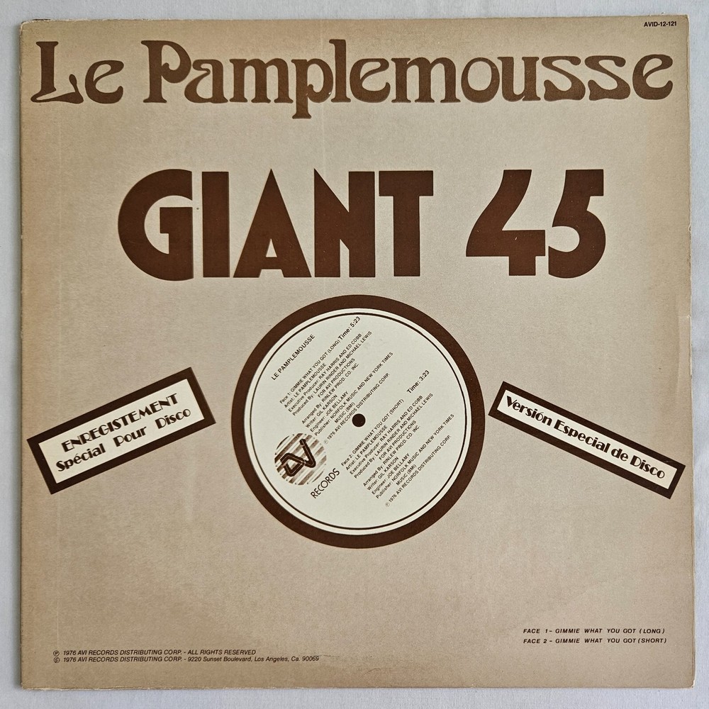R&B – LE PAMPLEMOUSSE – GIMME WHAT YOU GOT – AVI RECORDS ORIGINAL PRESSING