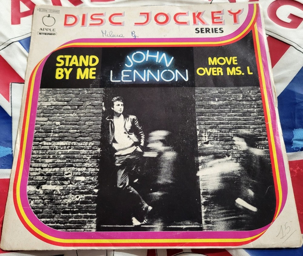 JOHN LENNON STAND BY ME 45 VINYL ITALY 1975 APPLE IMPORT PS THE BEATLES RARE