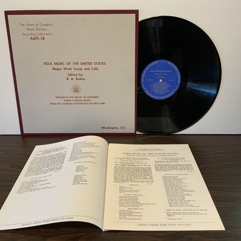 Folk Music Of The United States – Negro Work Songs And Calls, Vinyl LP Record