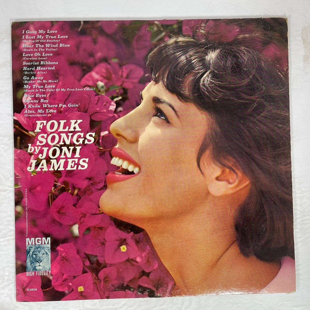 Joni James – Folk Songs By Joni James Vinyl, LP 1961 MGM Records – E3958