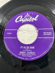 Capitol Records 45 RPM Johnny Standley – It’s In The Book – Part 1 / Part 2