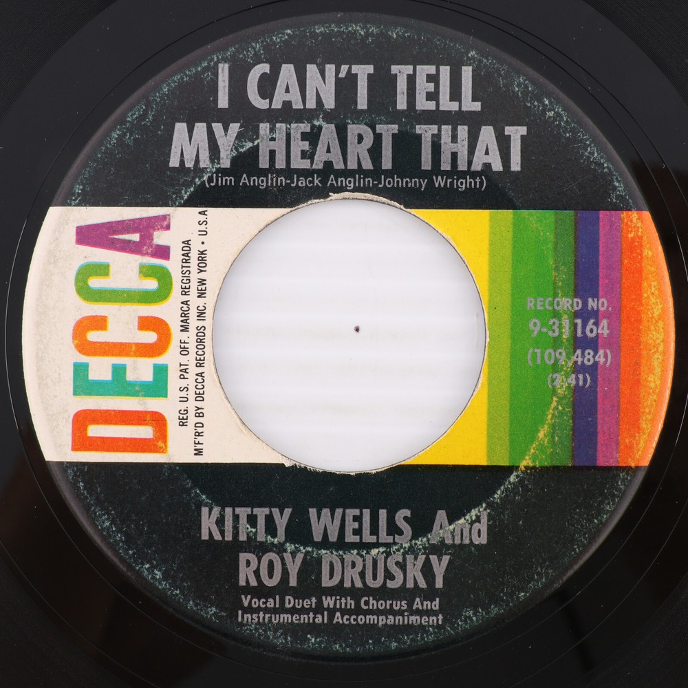 Kitty Wells And Roy Drusky – I Can’t Tell My Heart That – 45 rpm Record 9-31164