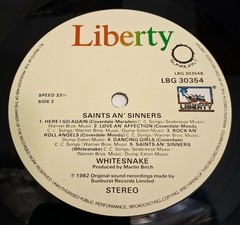 Whitesnake Saints and Sinners Vinyl 1982 Record LP
