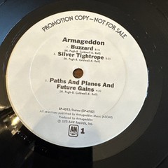 Armageddon Vinyl Record 1975 Promo VG+ See Notes
