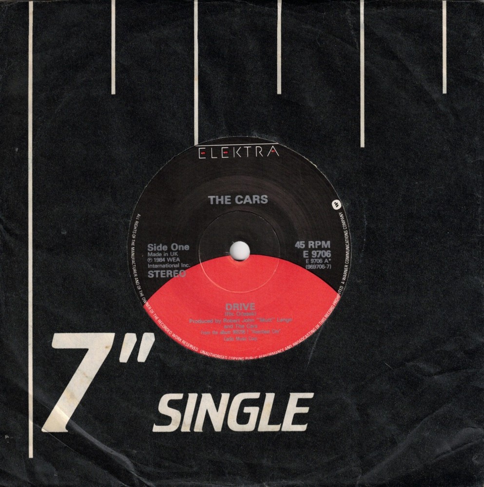 Cars – Drive (Elektra 1984) 7″ Single BLACK/RED LABEL
