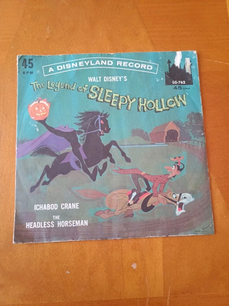 Disneyland Records LG-762 Legend Of Sleepy Hollow 45rpm 1968 Display Only Cracks