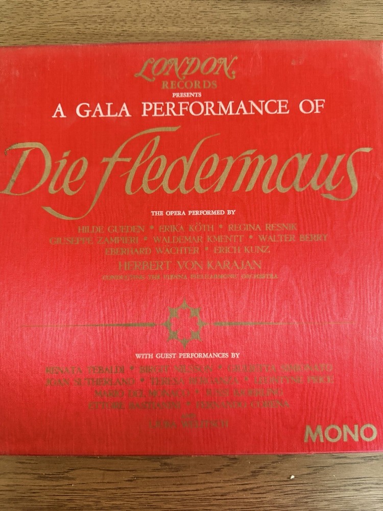 London A Gala Performance of Die Fledermaus Karajan Mono Vinyl LP X.5589