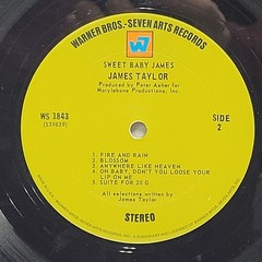 JAMES TAYLOR Sweet Baby James 1st US Press LP WB/W7 1843 w/POSTER & Shrink