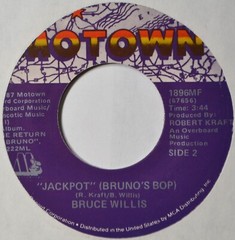 Bruce Willis Under the Boardwalk 45 7″ Vinyl with Rare Jukebox Title Strip Tag