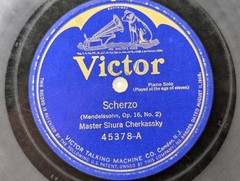 1920s Master Shura Cherkassky Victor 78 RPM Scherzo / Prelude Mendelssohn Piano