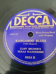 Cliff Bruner’s Texas Wanderers 10″ 78 RPM Record 5624 Decca Blues