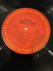 BLOOD, SWEAT AND TEARS GREATEST HITS/1972/US/COLUMBIA KC 31170/VINYL LP/VG+/VG