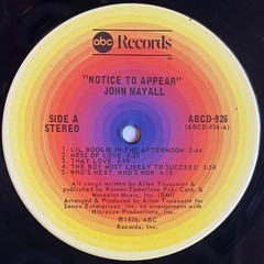 John Mayall – Notice To Appear (LP) (Very Good Plus (VG+)) – 4059039310