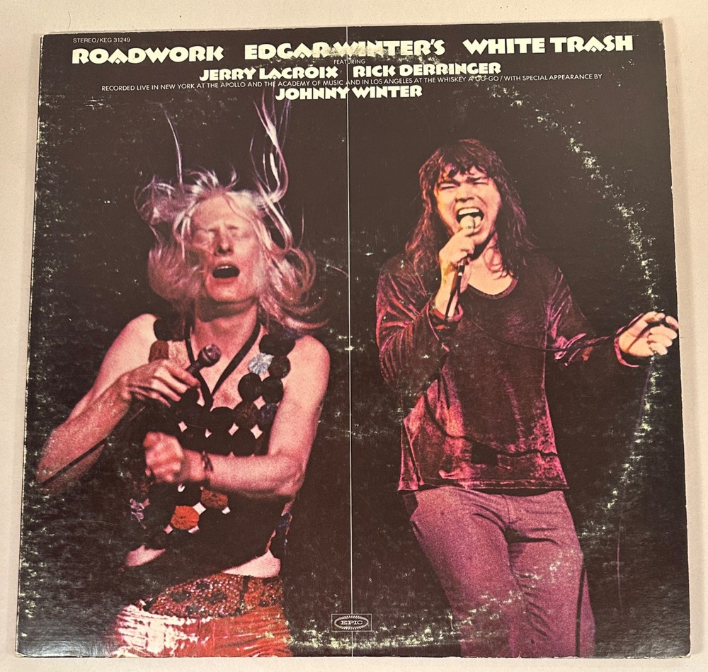 Edgar Winters White Trash Roadwork DBL Record VG+, Epic Records