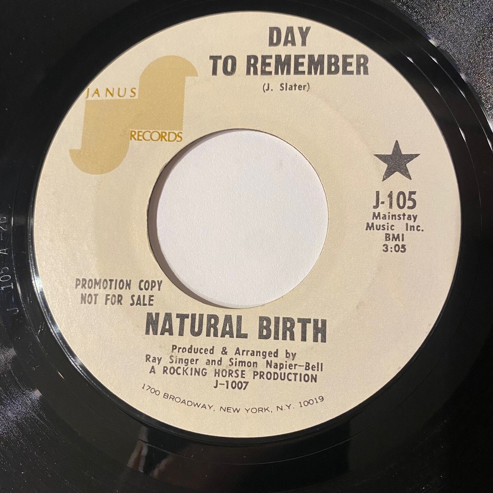 DAY TO REMEMBER/LIFE IS WHAT YOU MAKE IT-NATURAL BIRTH ’69 PROMO VINYL REC VG+