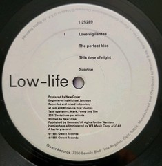 New Order Low-life LP Vinyl 1985 Qwest Records 1 25289 Joy Division