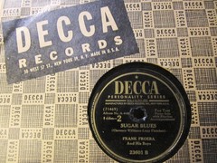 FRANK FROEBA Boys Jazz Piano CLARENCE WILLIAMS SUGAR BLUES/ St Louis DECCA 448