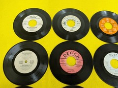 FOR DECOR LOT OF 12 PROMO LABEL 7″ 45 RECORDS Argo 123 Roulette Decca Rust RCA
