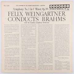 Weingartner / Brahms – Symphony No. 1 In C Minor – Mono LP Vinyl Record HL 7246
