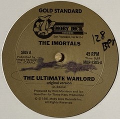 The Imortals The Ultimate Warlord Rare 1981 Moby Dick Records Electro Disco 12″