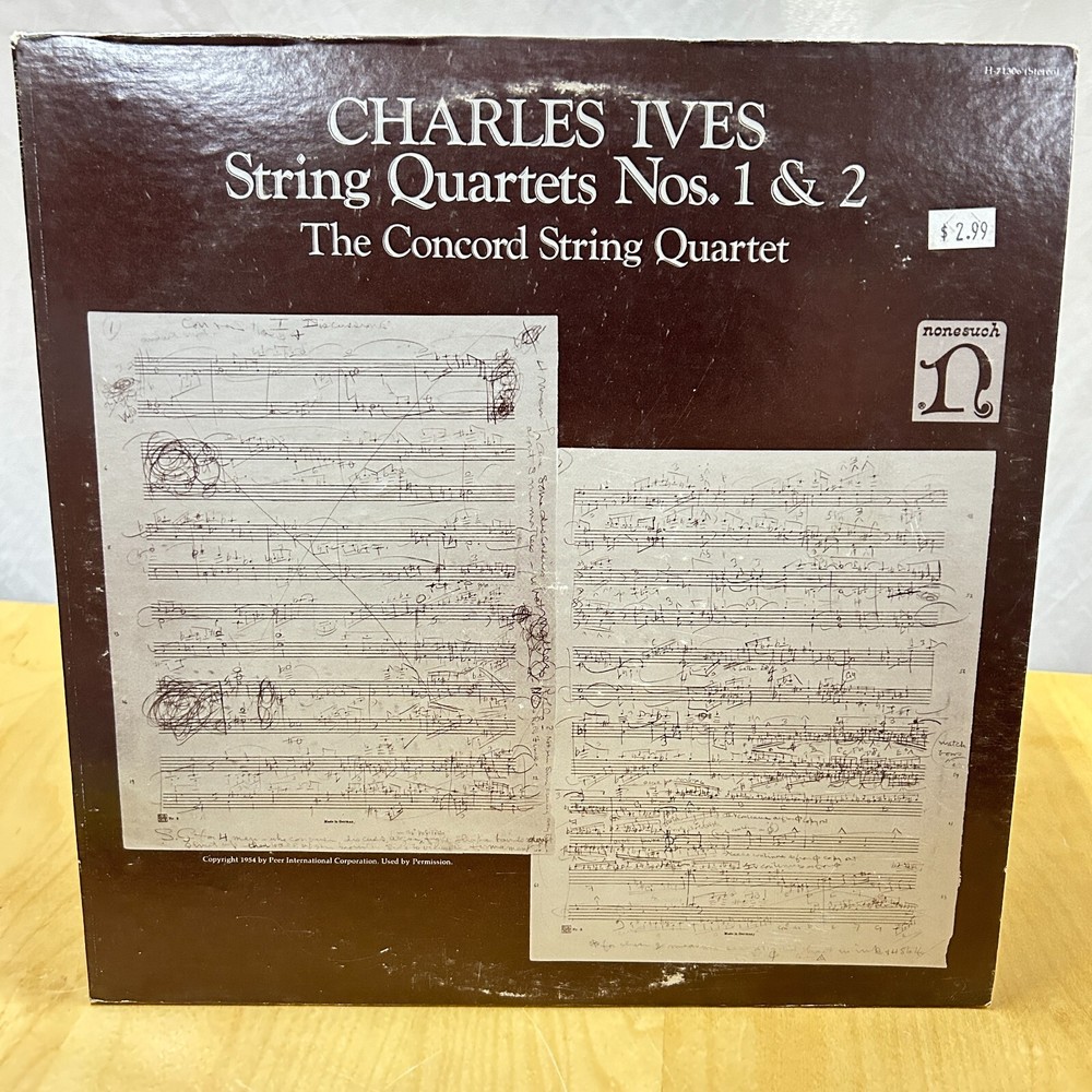 Charles Ives – The Concord String Quartet – String Quartets Nos. 1 & 2 LP