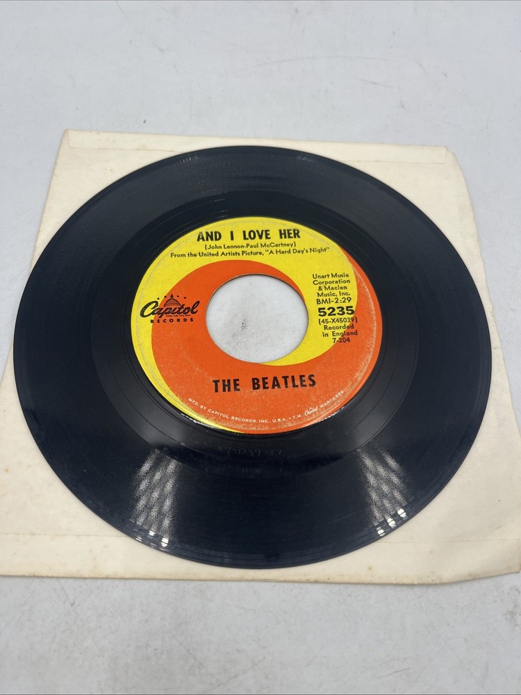 The Beatles: And I Love Her & If I Fell • 45 RPM Vinyl • Capitol Records