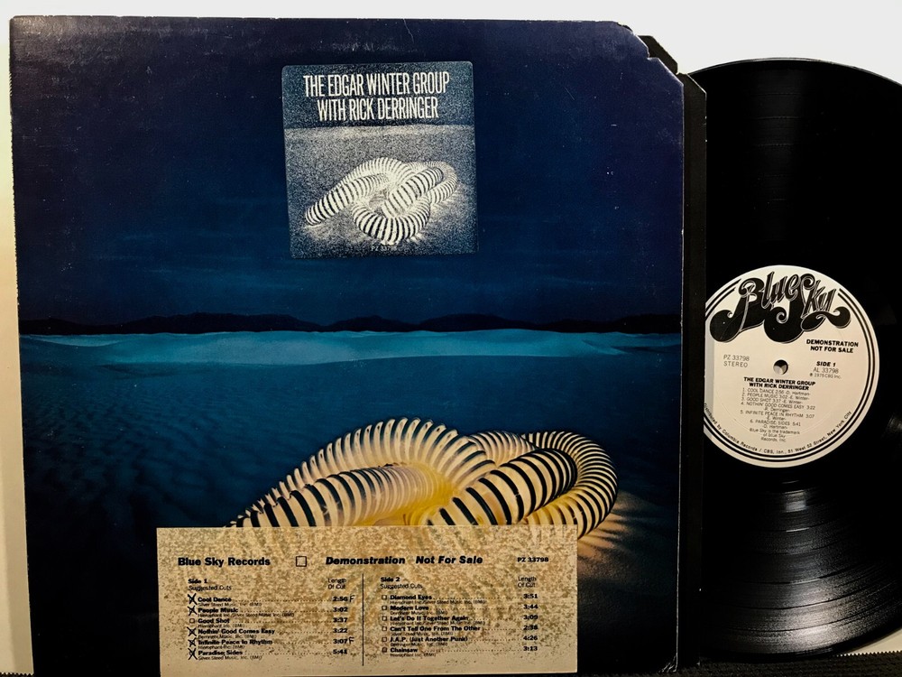 THE EDGAR WINTER GROUP w RICK DERRINGER LP BLUE SKY STEREO DJ PROMO 1975