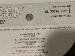 THE WHO *TOMMY* WHITE LABEL PROMO COMPLETE WITH BOOKLET