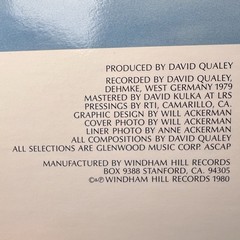 1980 David Qualey Soliloquy Contemporary Jazz Windham Hill Records Vinyl LP
