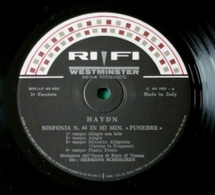 Joseph Haydn – Sinfonia N° 44 In Mi Min. / Sinfonia N° 49 In Fa Min. – Rifi (LP)