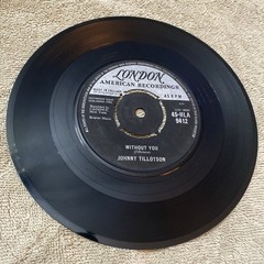 45 RECORD – JOHNNY TILLOTSON – WITHOUT YOU – CUTIE PIE 45 7” UK IMPORT VG+