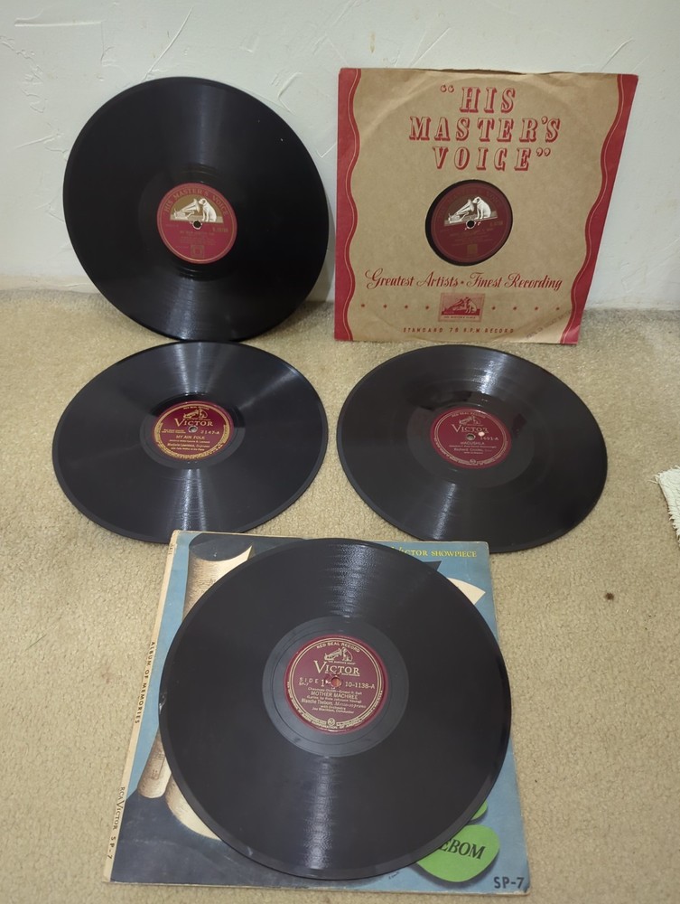 5 Vintage Victor Red Seal Label RCA 78RPM Records