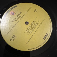 Black Sabbath Paranoid Vinyl 1970 WB 1887