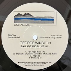 George Winston Ballads And Blues 1972 Vintage Vinyl LP Record Piano Solos Windha