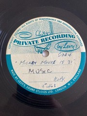 RARE DISNEY 7 x 78rpm Acetate MICKEY MOUSE 21st BIRTHDAY UK Radio Transcription