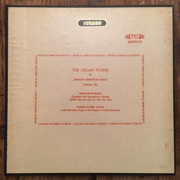 Johann Sebastian Bach − Marie-Claire Alain, The Organ Works Of Johann Sebastia