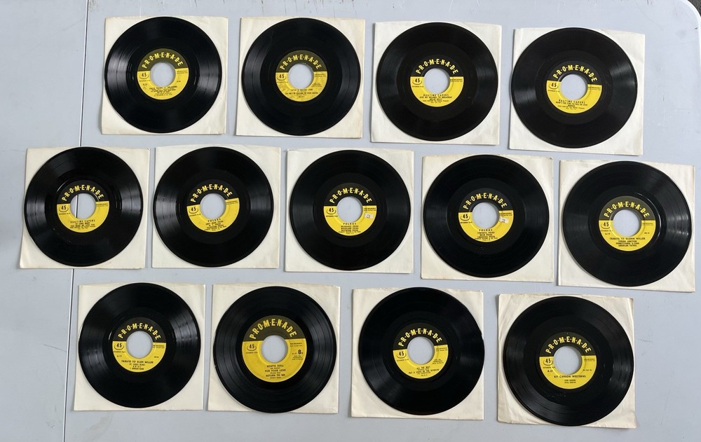 Lot of (13) P-R-O-M-E-N-A-D-E 1950s & 1960s Pop Rock 45 RPM Records – Lot #2