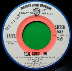 VERY RARE 1970 ROD STEWART FACES REAL GOOD TIME RADIO PROMOTIONAL 45 & PIC SLV
