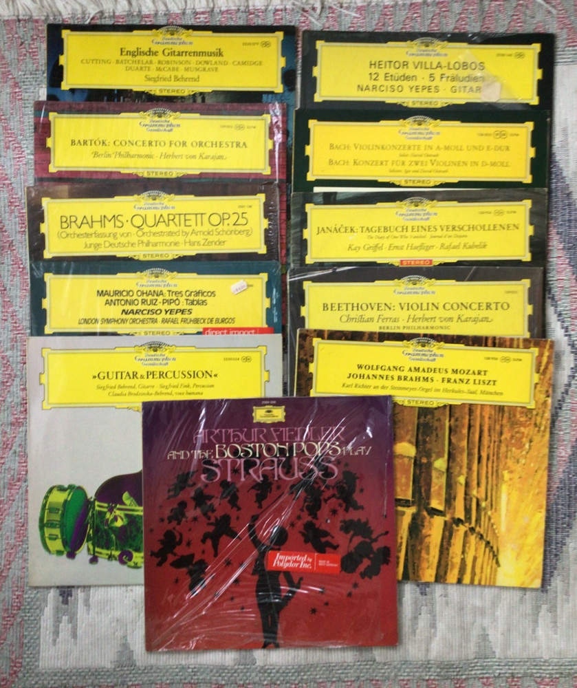 11 DEUTSCHE GRAMMOPHON CLASSICAL LPS MOZART, BRAHMS, BACH, BARTOK, BEETHOVEN EX