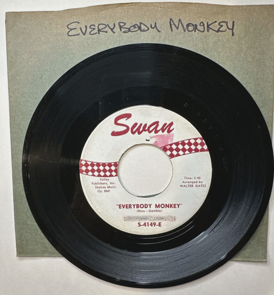 Freddy Cannon – Everybody Monkey 1963 7″ 45rpm Swan S-4149 Good (G)